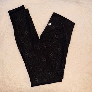 Lululemon black logo leggings size 4
